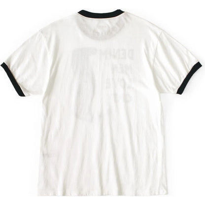Kapital Denim Ringer T Shirt (Denim Men Love Cats Scratch Print)