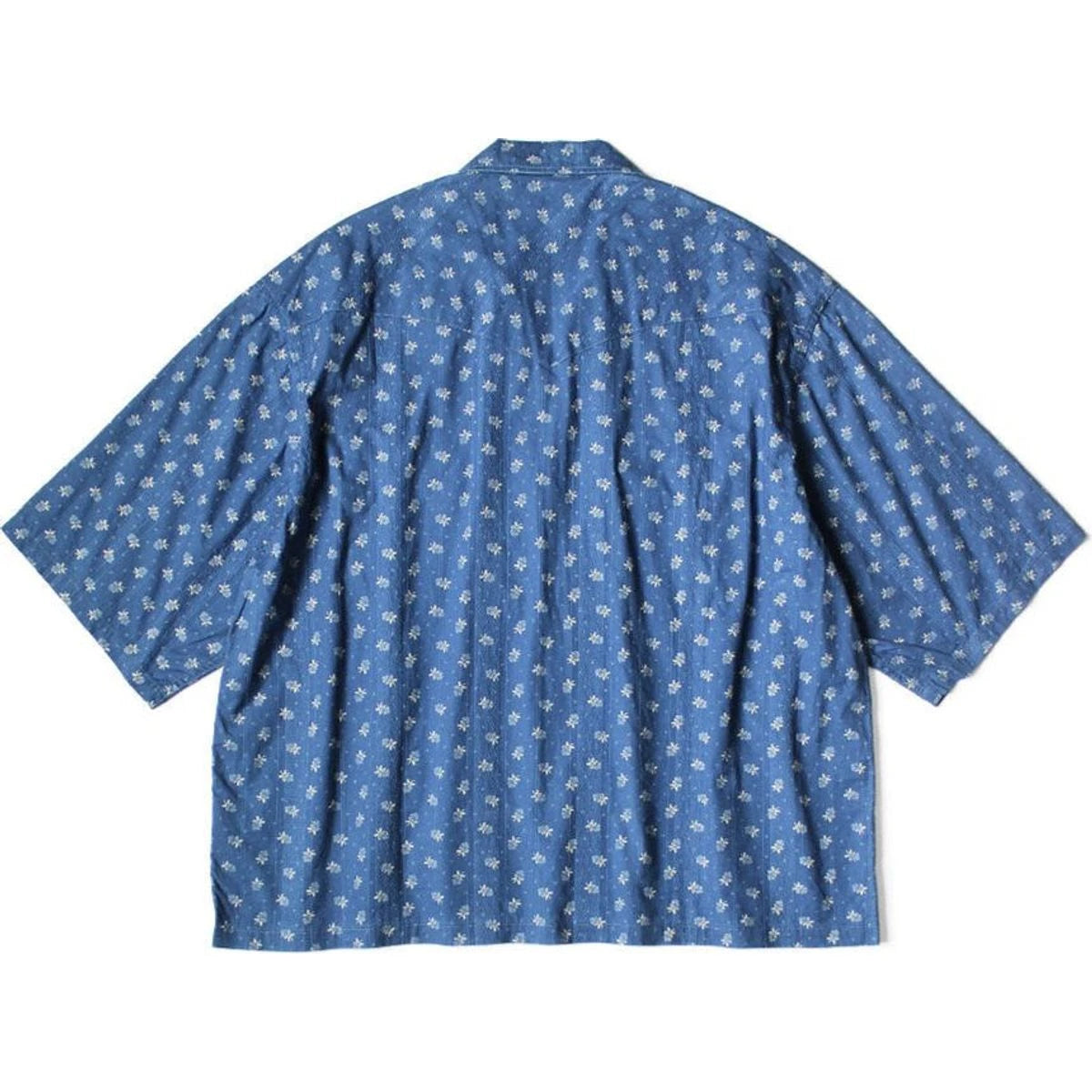 Kapital Dobby Stripe IDG Discharge Print Open Collar Western Big Shirt