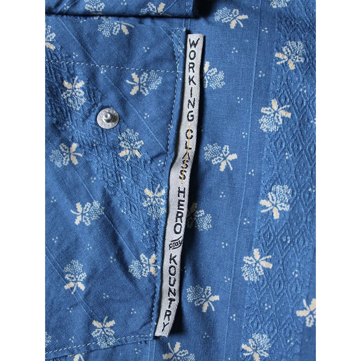 Kapital Dobby Stripe IDG Discharge Print Open Collar Western Big Shirt