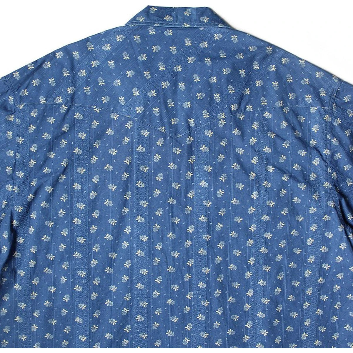 Kapital Dobby Stripe IDG Discharge Print Open Collar Western Big Shirt