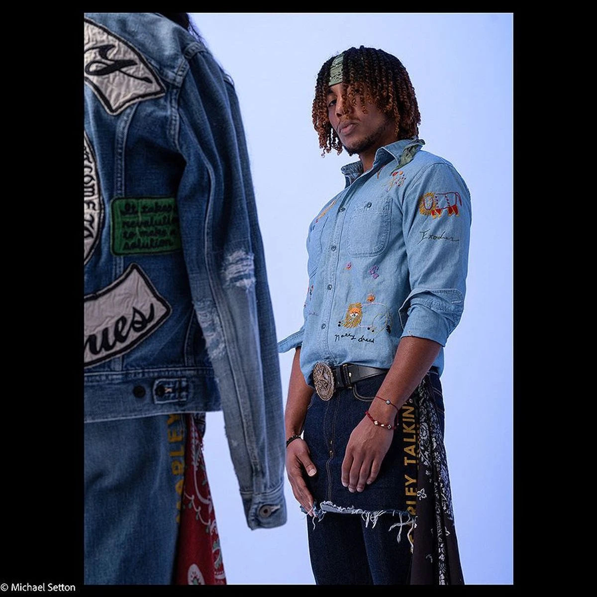 Kapital Dungaree Lion Song Embroidery Work Shirt