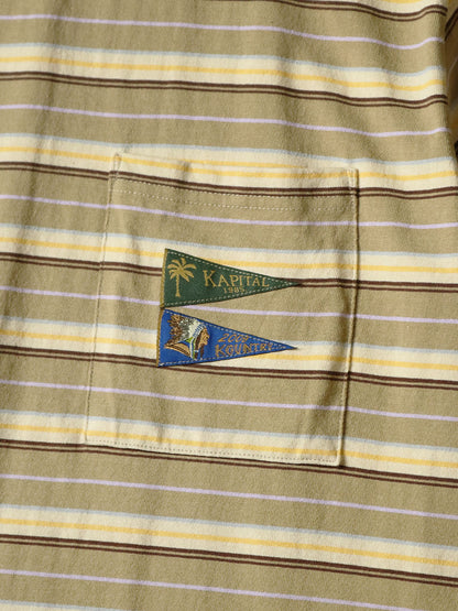 Kapital  Multi-Border Jersey Pennant T-Shirt (3 Flags)