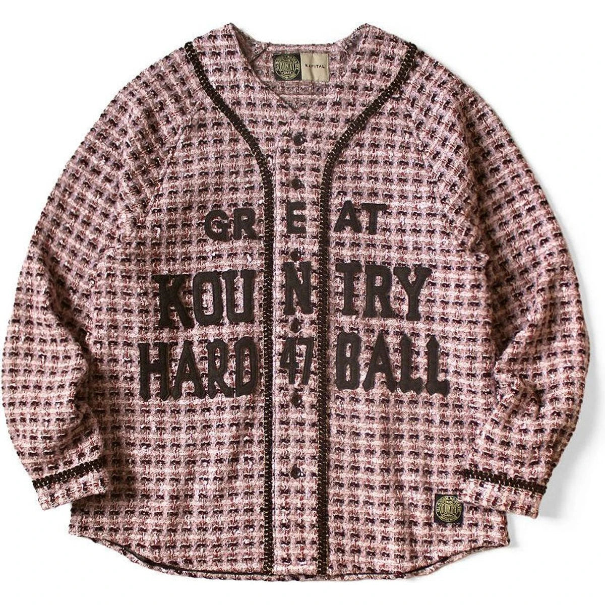 Kapital Fancy Tweed Great Kountry Baseball Long Sleeve Shirt