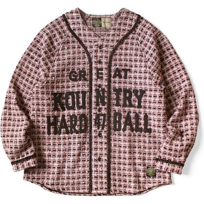 Kapital Fancy Tweed Great Kountry Baseball Long Sleeve Shirt