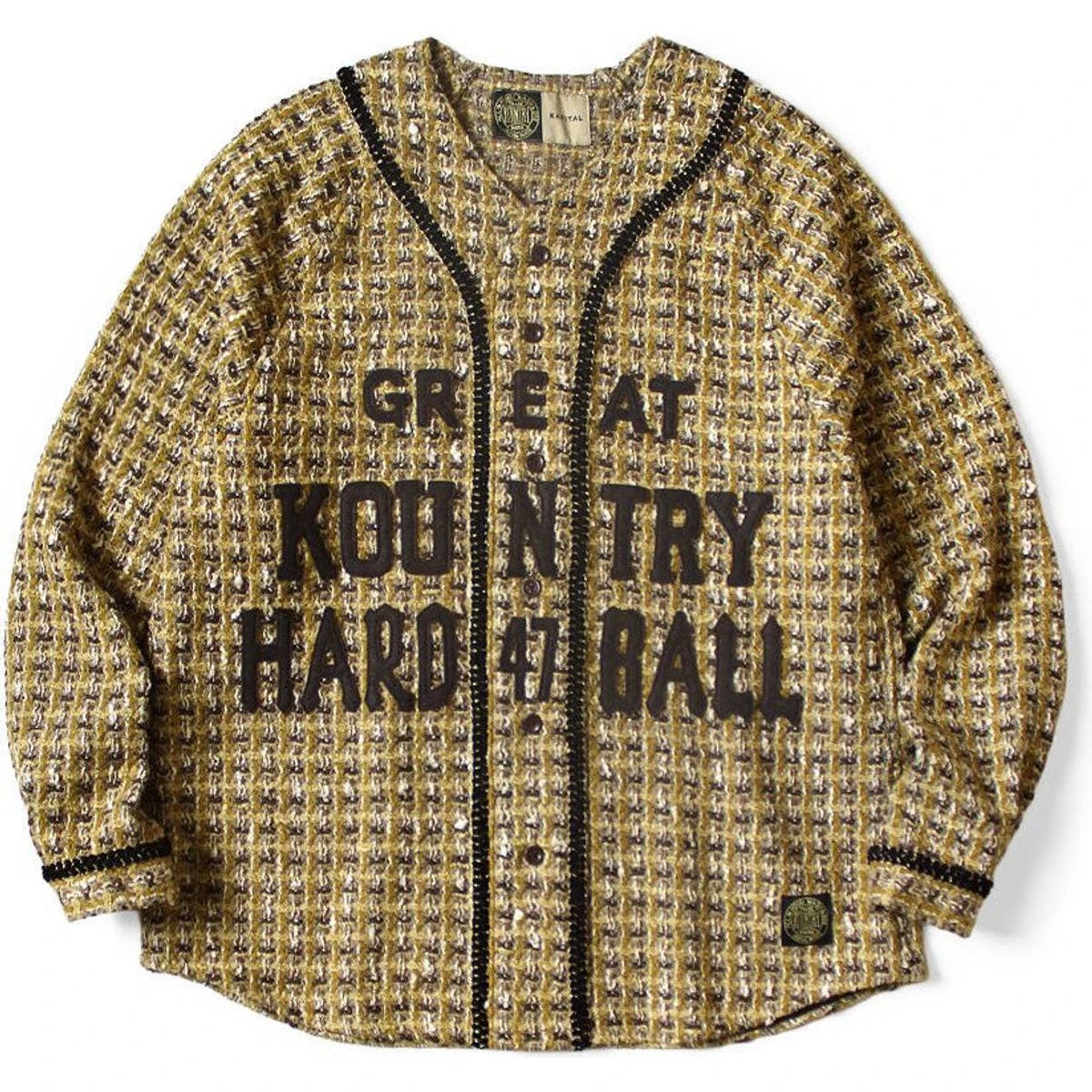 Kapital Fancy Tweed Great Kountry Baseball Long Sleeve Shirt