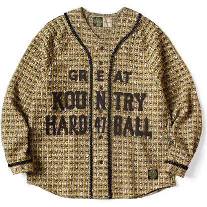 Kapital Fancy Tweed Great Kountry Baseball Long Sleeve Shirt