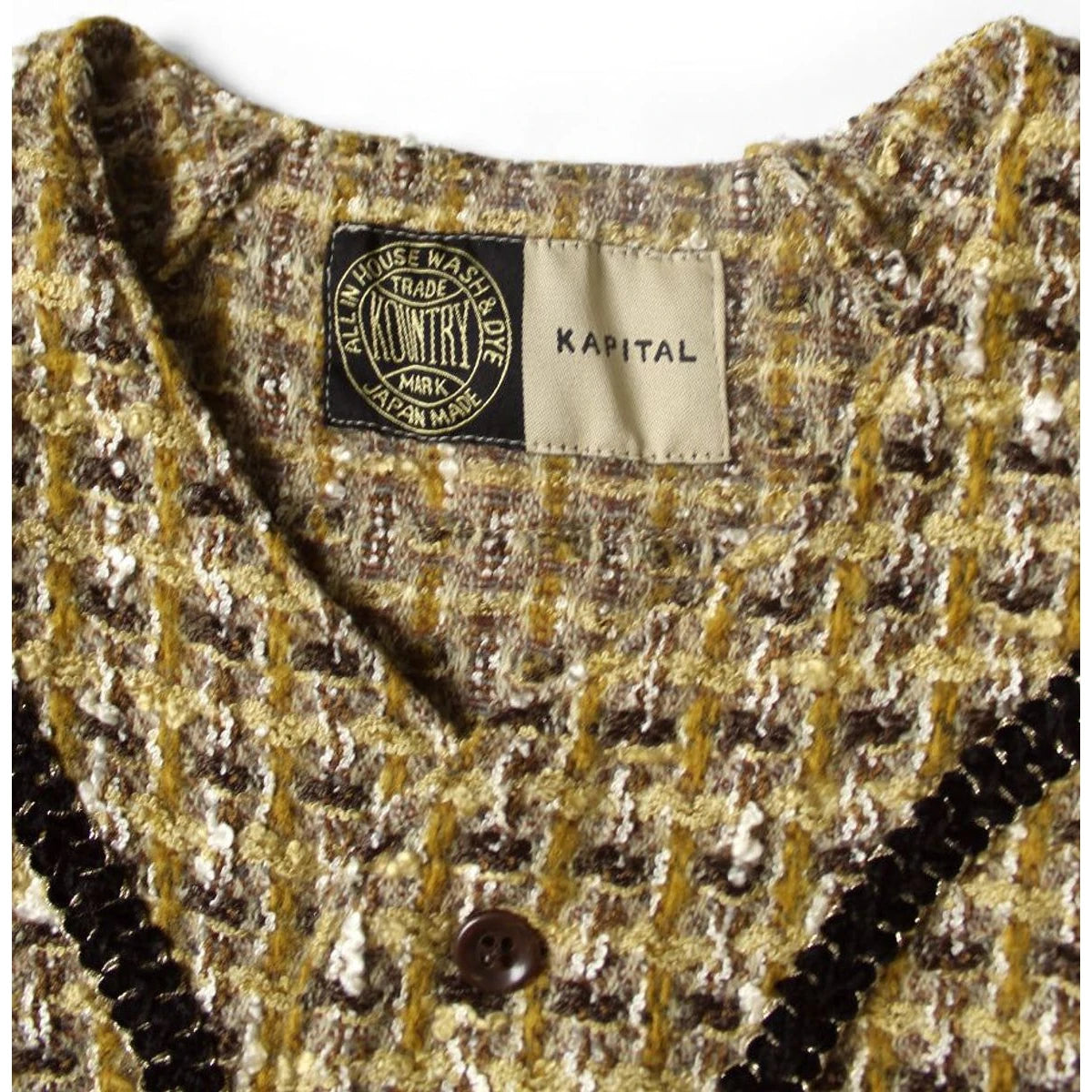 Kapital Fancy Tweed Great Kountry Baseball Long Sleeve Shirt