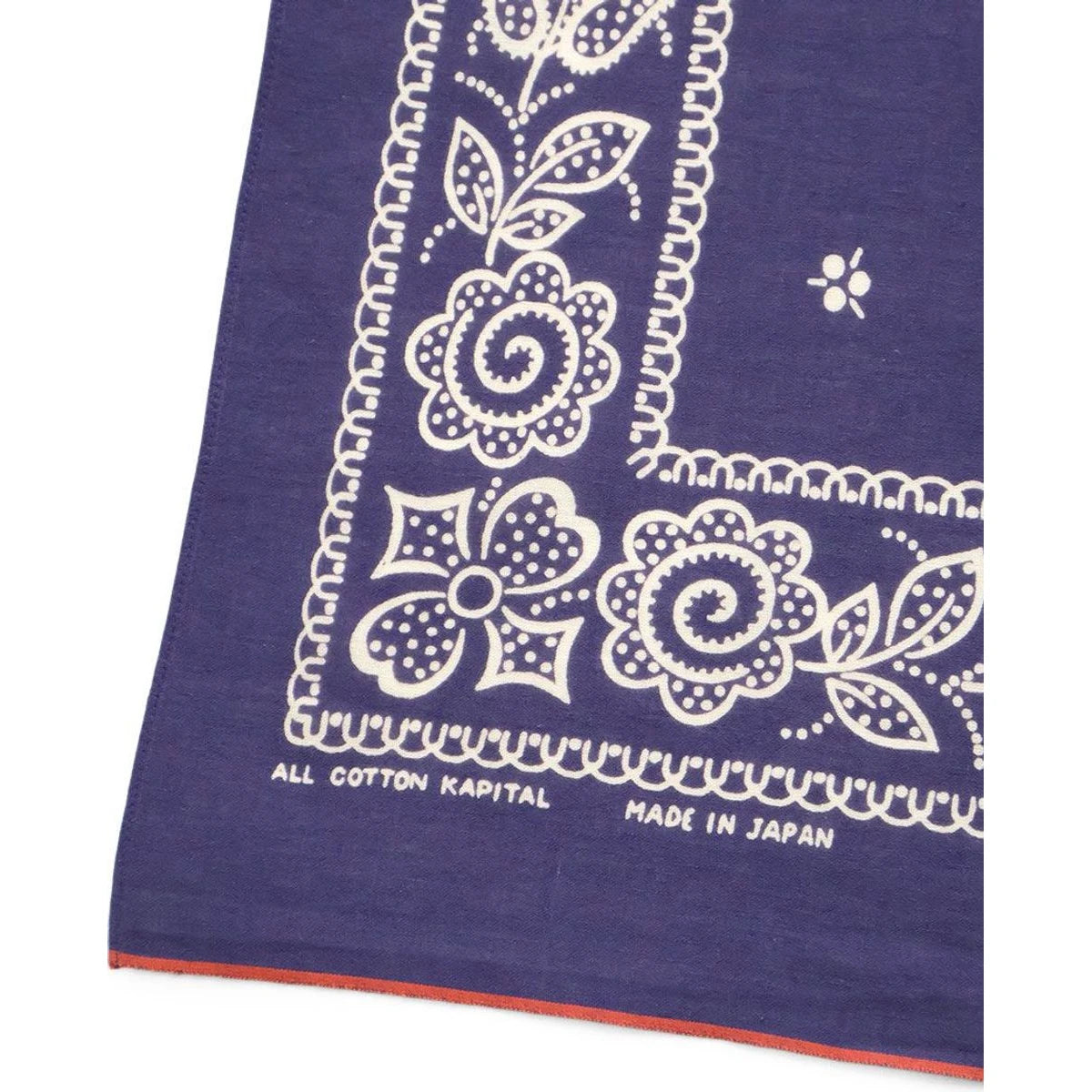 Kapital Fastcolor Selvedge Bandana (Escargot Flower) 20×20