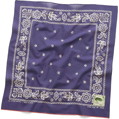 Kapital Fastcolor Selvedge Bandana (Escargot Flower) 20×20