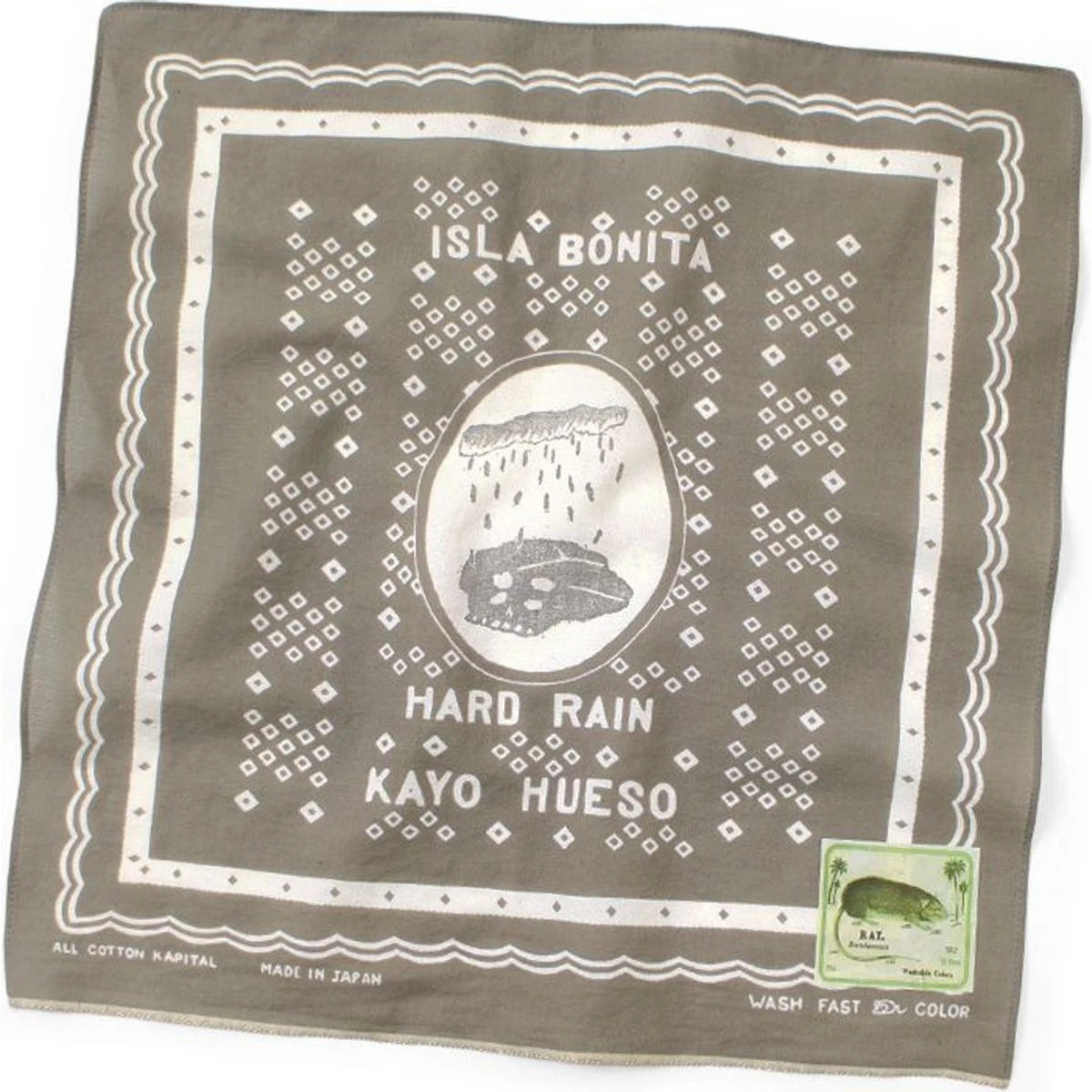 Kapital Fastcolor Selvedge Bandana (Polka Dot Hard Rain) 15×15