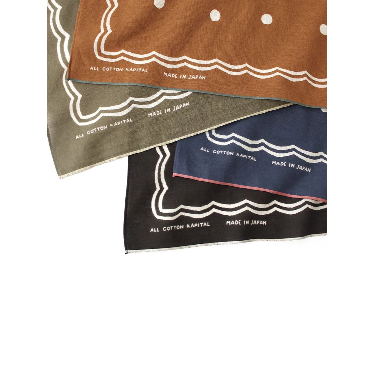 Kapital Fastcolor Selvage Bandana (Polka Dots) 30×30