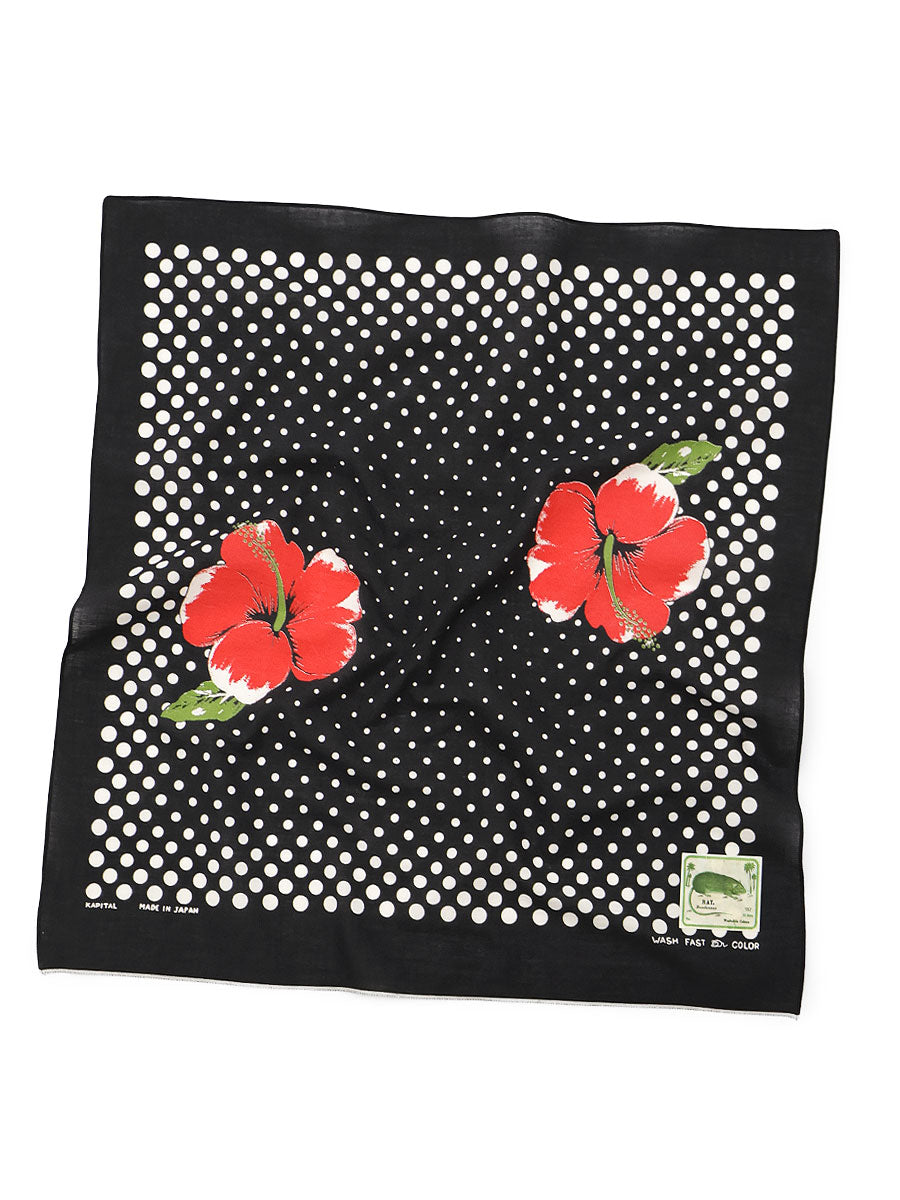 Kapital Fastcolor Selvedge Bandana (Twin Hibiscus)