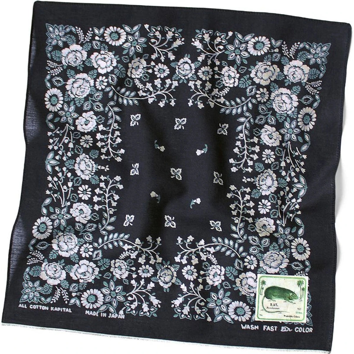 Kapital Fastcolor Selvedge Bandana (Churchill Garden) 15x15