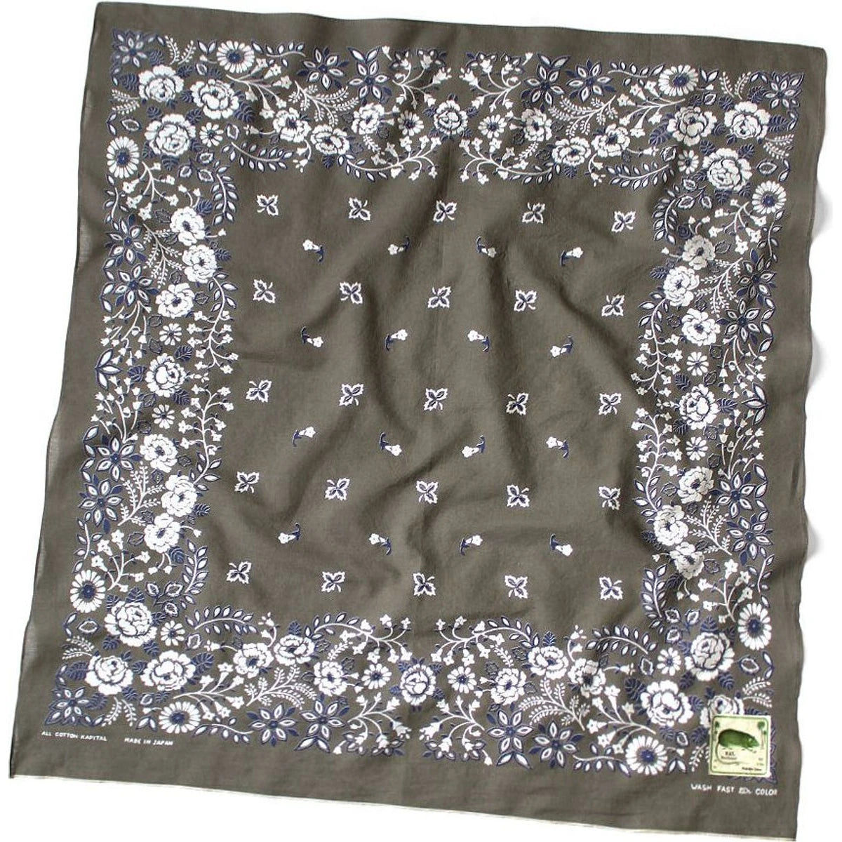 Kapital Fastcolor Selvedge Bandana (Churchill Garden) 30x30