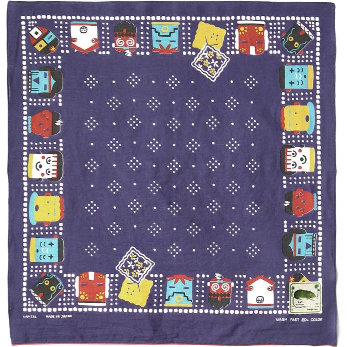 Kapital Fastcolor Selvedge Bandana (Kachina & Peckish Rainbowy)