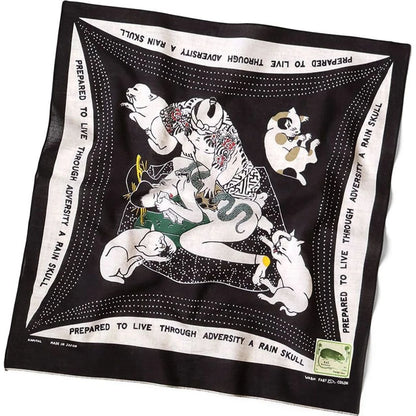 Kapital Fastcolor Selvedge Bandana (Rain Skull No Woman No Cry)