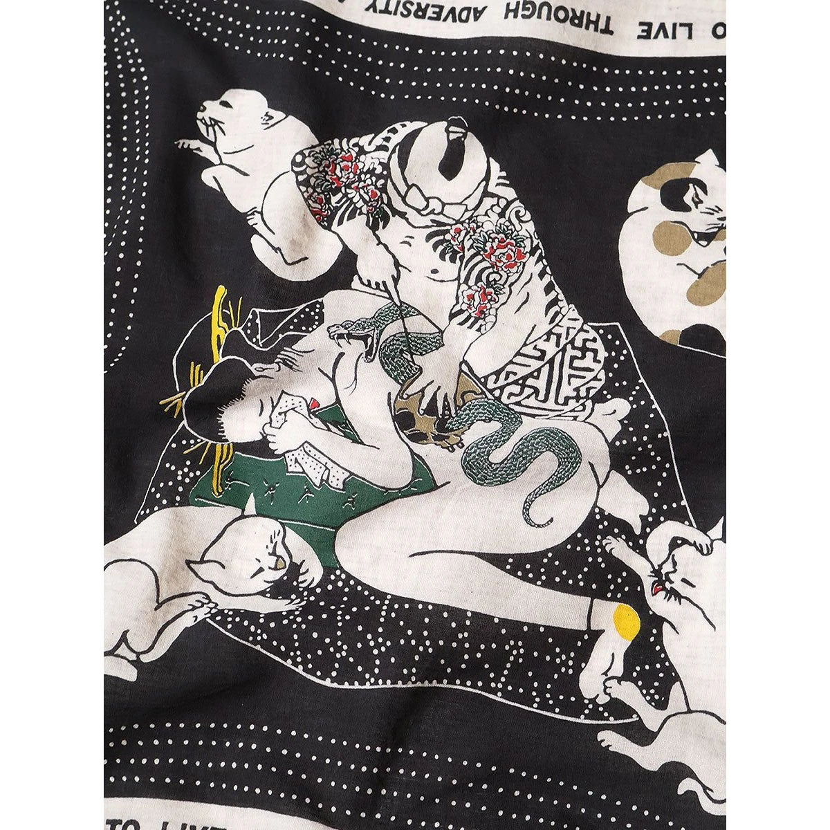 Kapital Fastcolor Selvedge Bandana (Rain Skull No Woman No Cry)