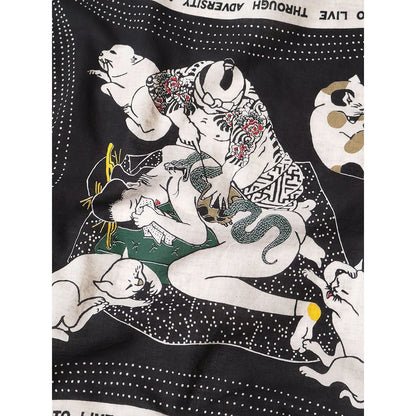 Kapital Fastcolor Selvedge Bandana (Rain Skull No Woman No Cry)