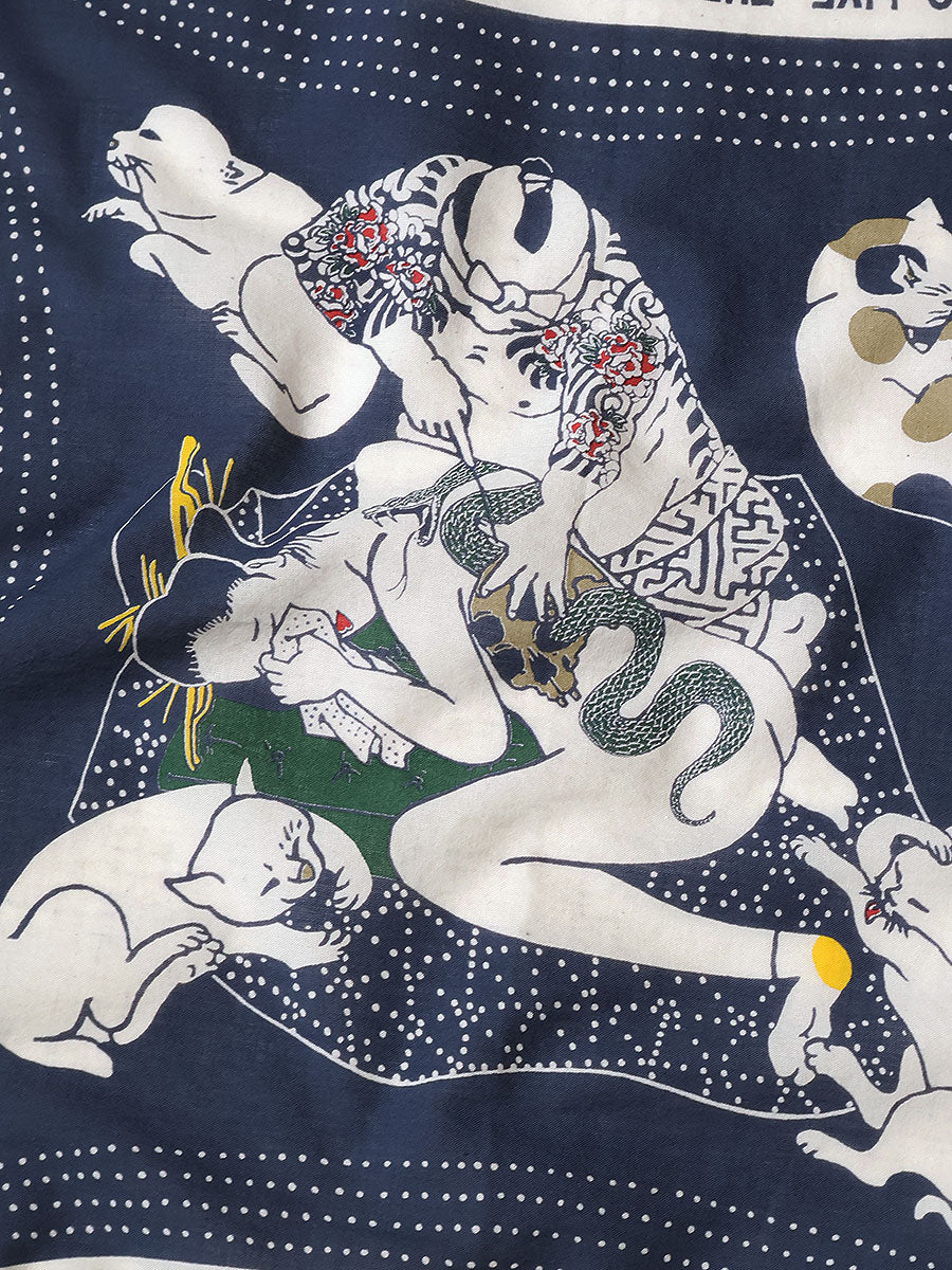 Kapital Fastcolor Selvedge Bandana (Rain Skull No Woman No Cry)