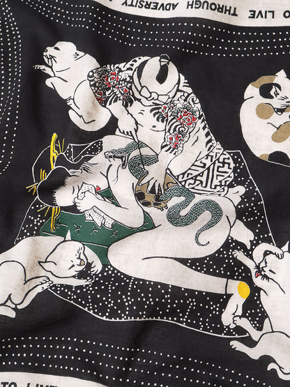 Kapital Fastcolor Selvedge Bandana (Rain Skull No Woman No Cry)