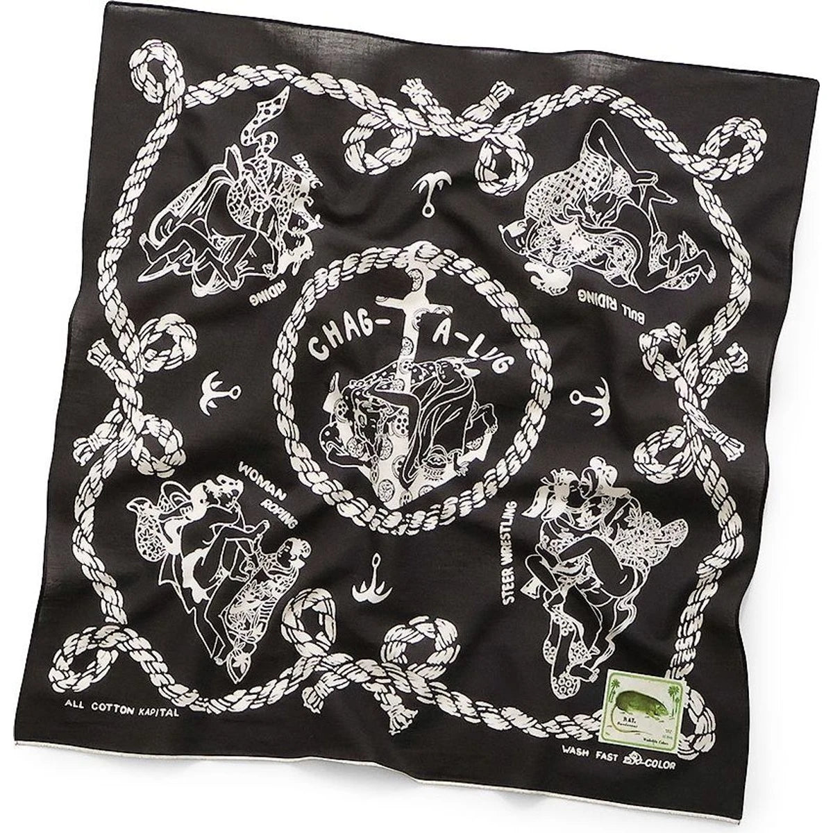 Kapital Fastcolor Selvedge Bandana (Sneak Anchor)