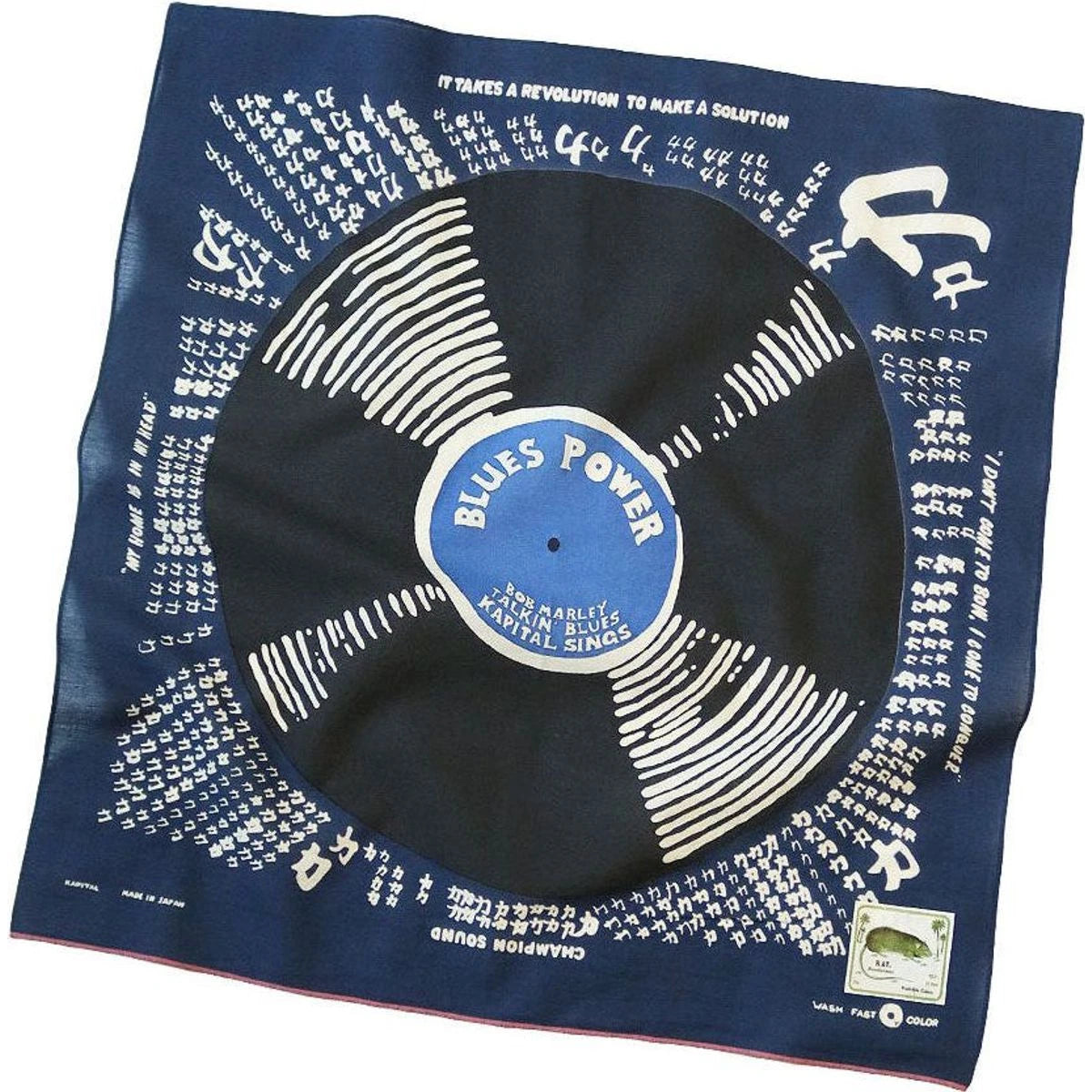 Kapital Fastcolor Selvedge Blue Power Record Bandana