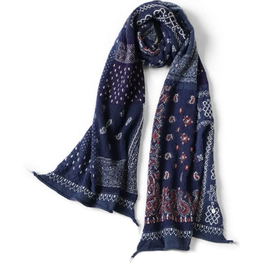 Kapital Felted Wool Bandana Patchwork Happy Scarf