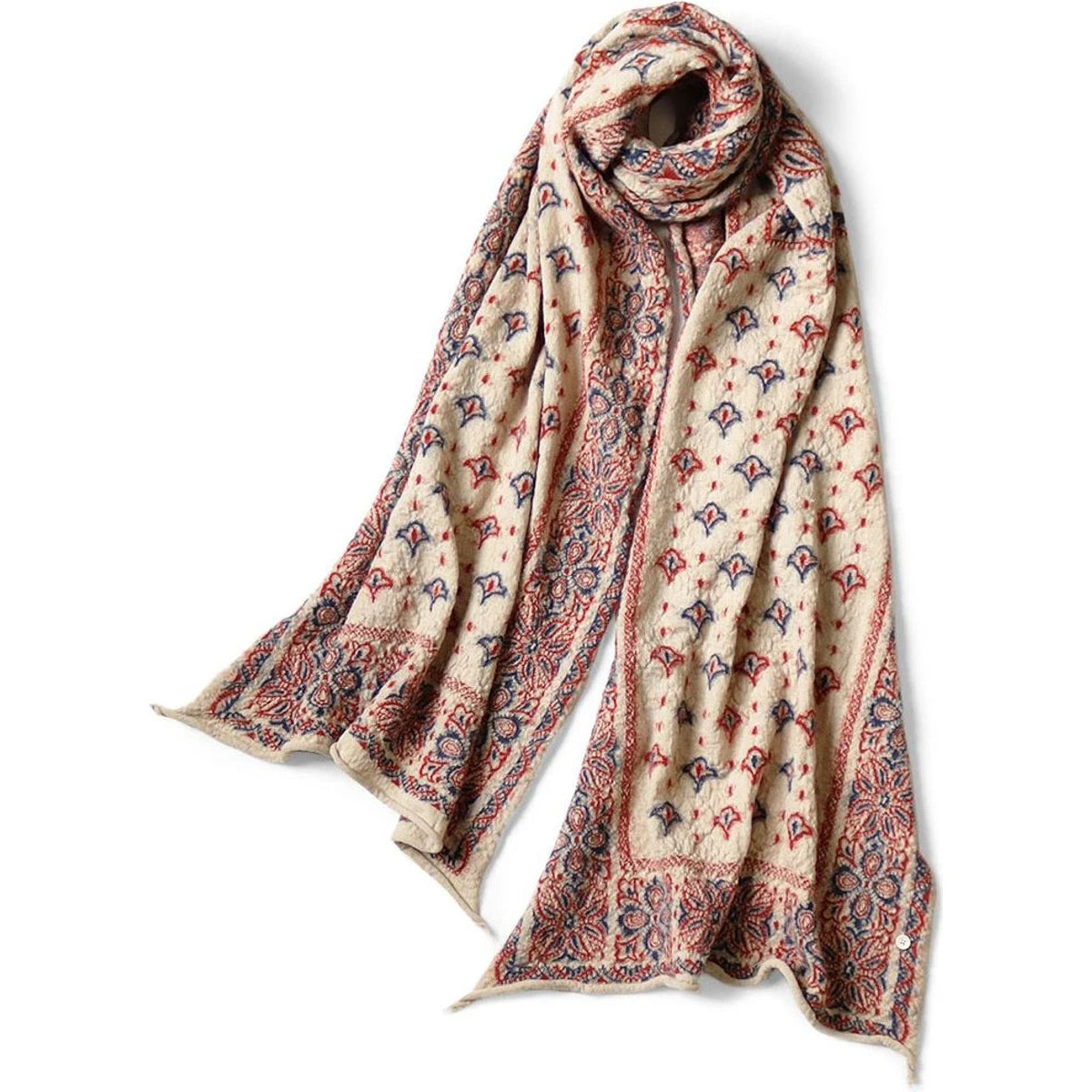 Kapital Felted Wool Colorful Big Bandana Scarf