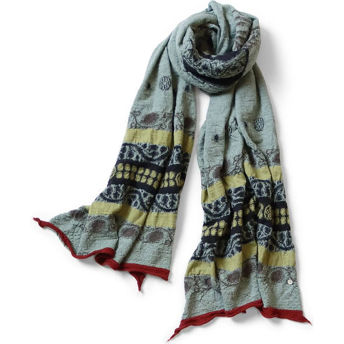 Kapital Felted Wool Coptic Skull Scarf