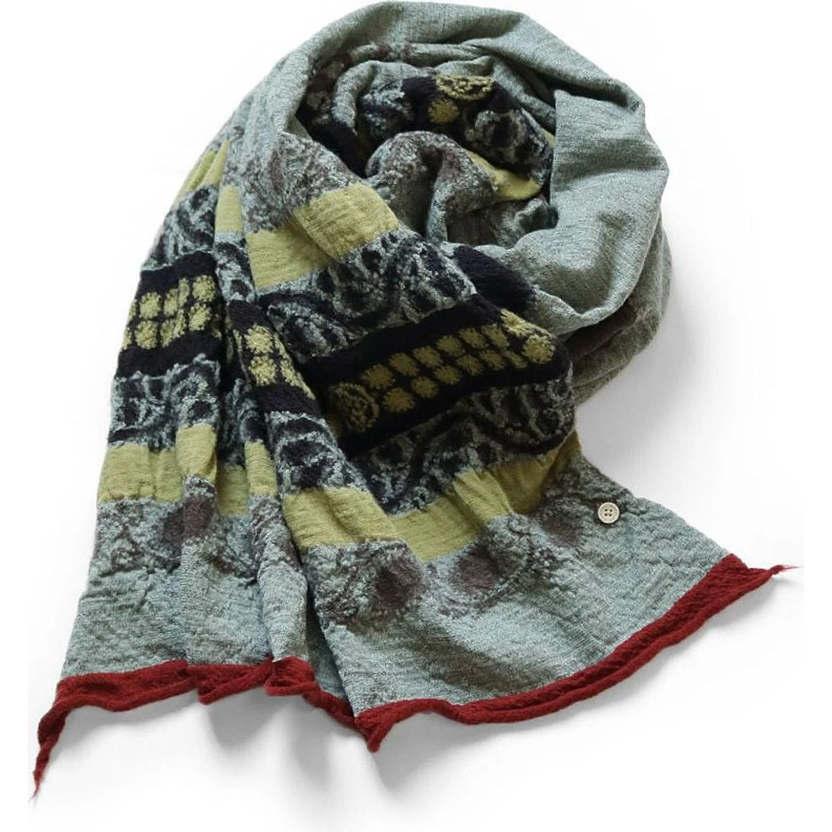 Kapital Felted Wool Coptic Skull Scarf