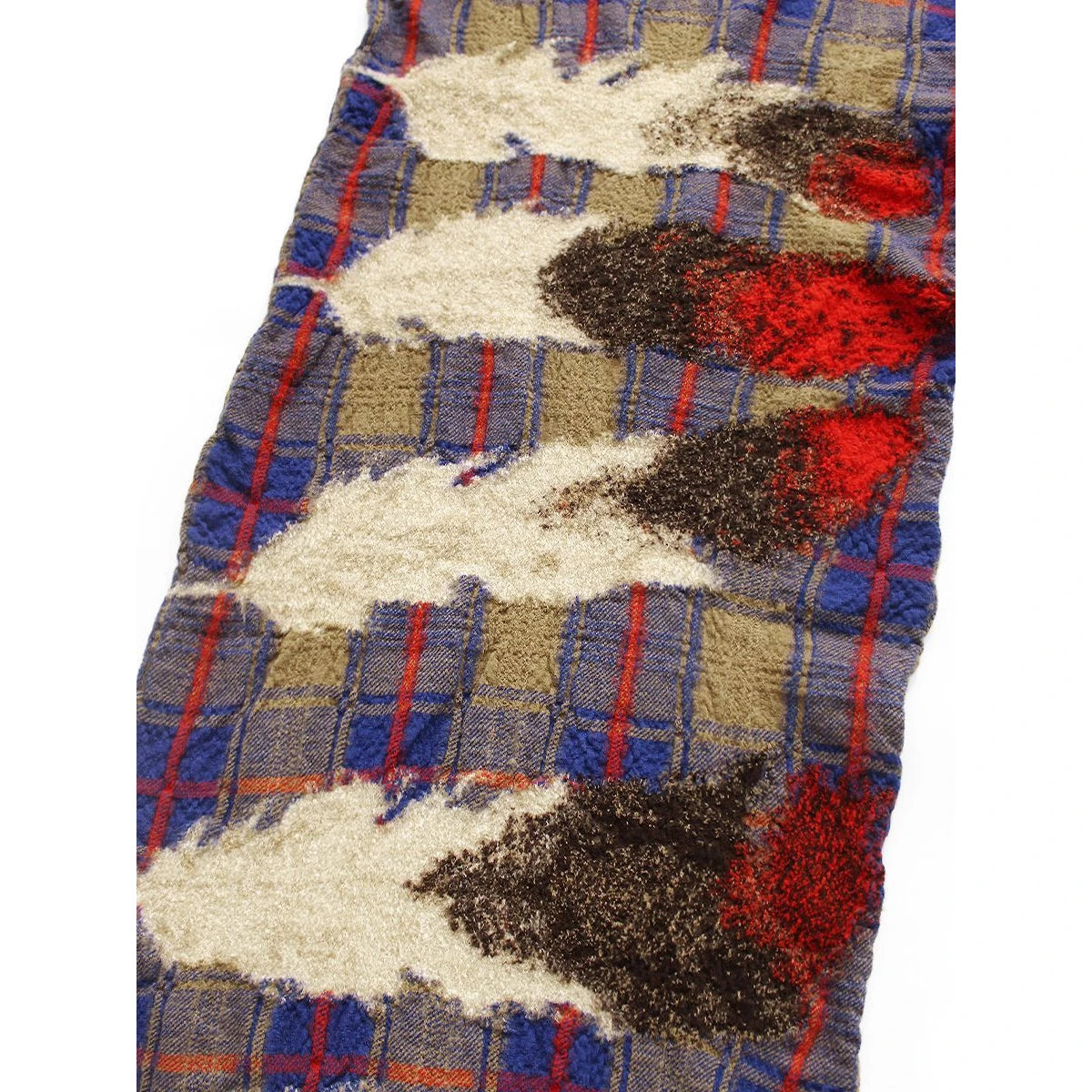 Kapital Felted Wool Feather Tartan Scarf