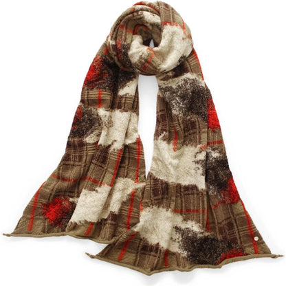 Kapital Felted Wool Feather Tartan Scarf