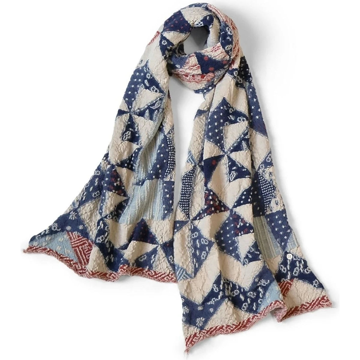 Kapital Felted Wool Indigo Happy Scarf
