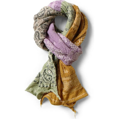 Kapital Felted Wool Pastel Bandana Cross Happy Scarf