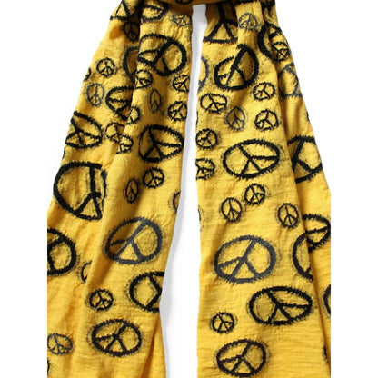 Kapital Felted Wool Peace Mark Happy Scarf