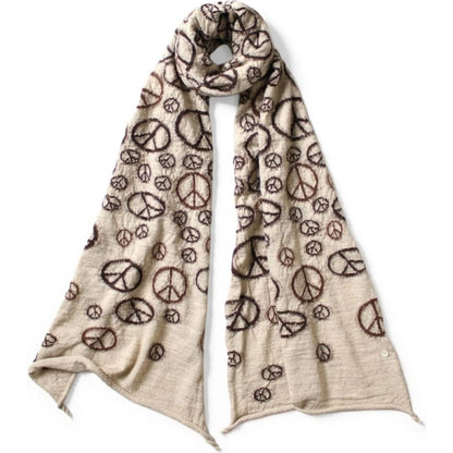 Kapital Felted Wool Peace Mark Happy Scarf