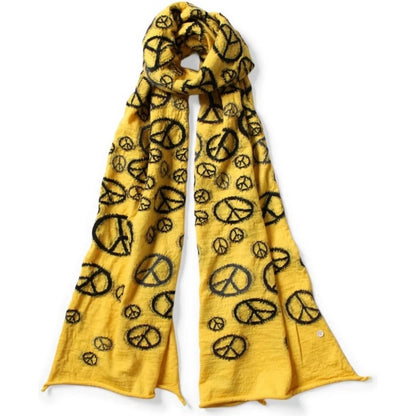 Kapital Felted Wool Peace Mark Happy Scarf