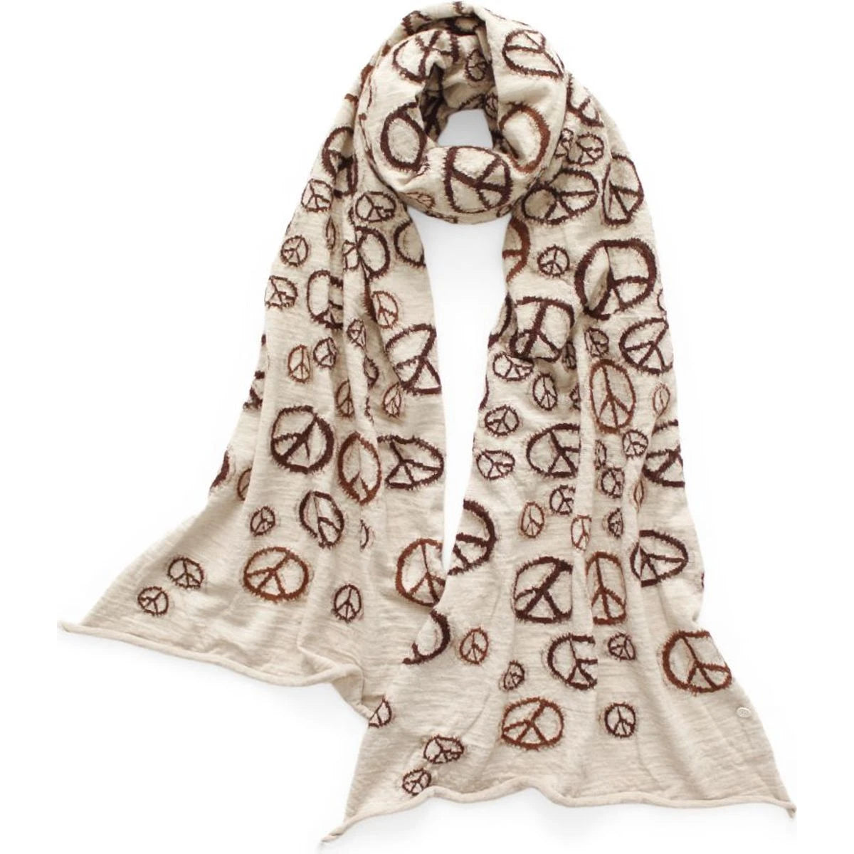 Kapital Felted Wool Peace Sign Happy Scarf