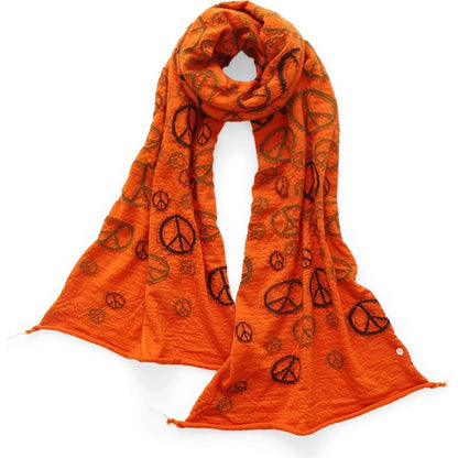 Kapital Felted Wool Peace Sign Happy Scarf