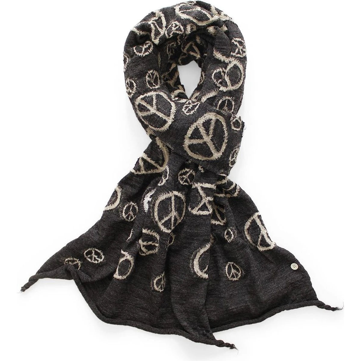 Kapital Felted Wool Peace Sign Happy Scarf