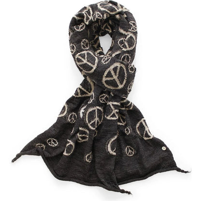 Kapital Felted Wool Peace Sign Happy Scarf