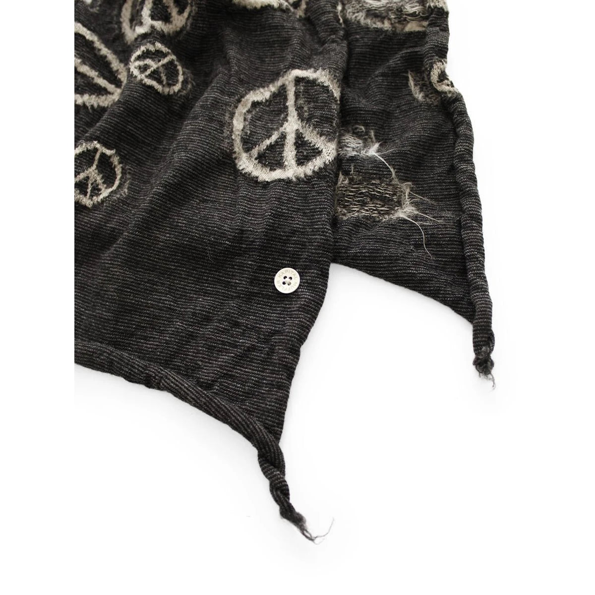 Kapital Felted Wool Peace Sign Happy Scarf