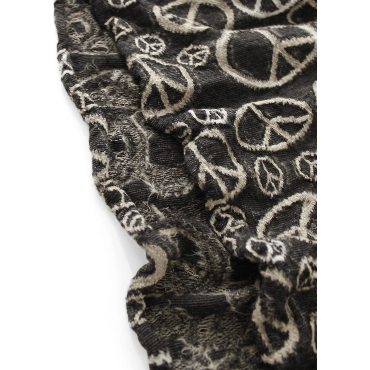 Kapital Felted Wool Peace Sign Happy Scarf