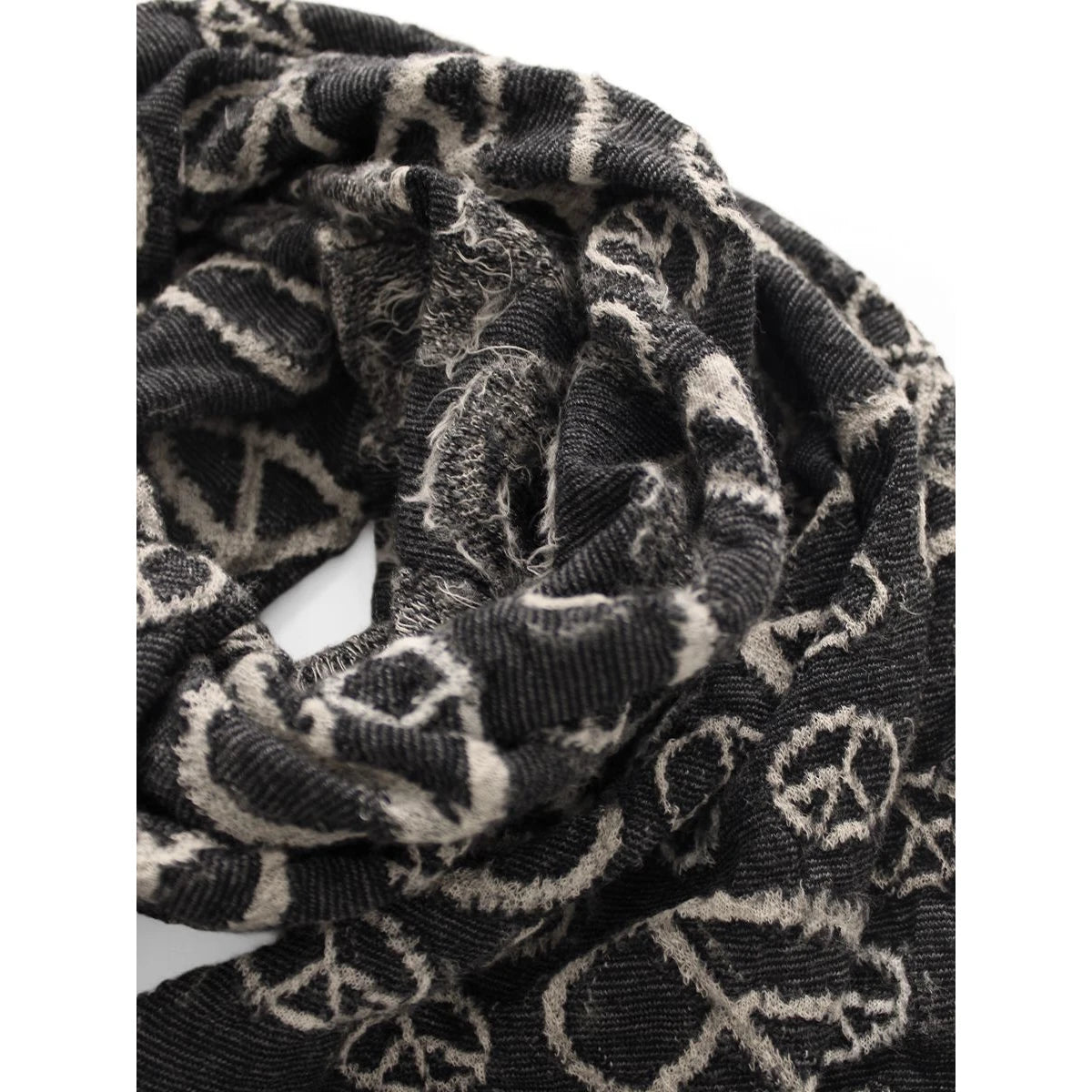 Kapital Felted Wool Peace Sign Happy Scarf