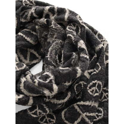 Kapital Felted Wool Peace Sign Happy Scarf