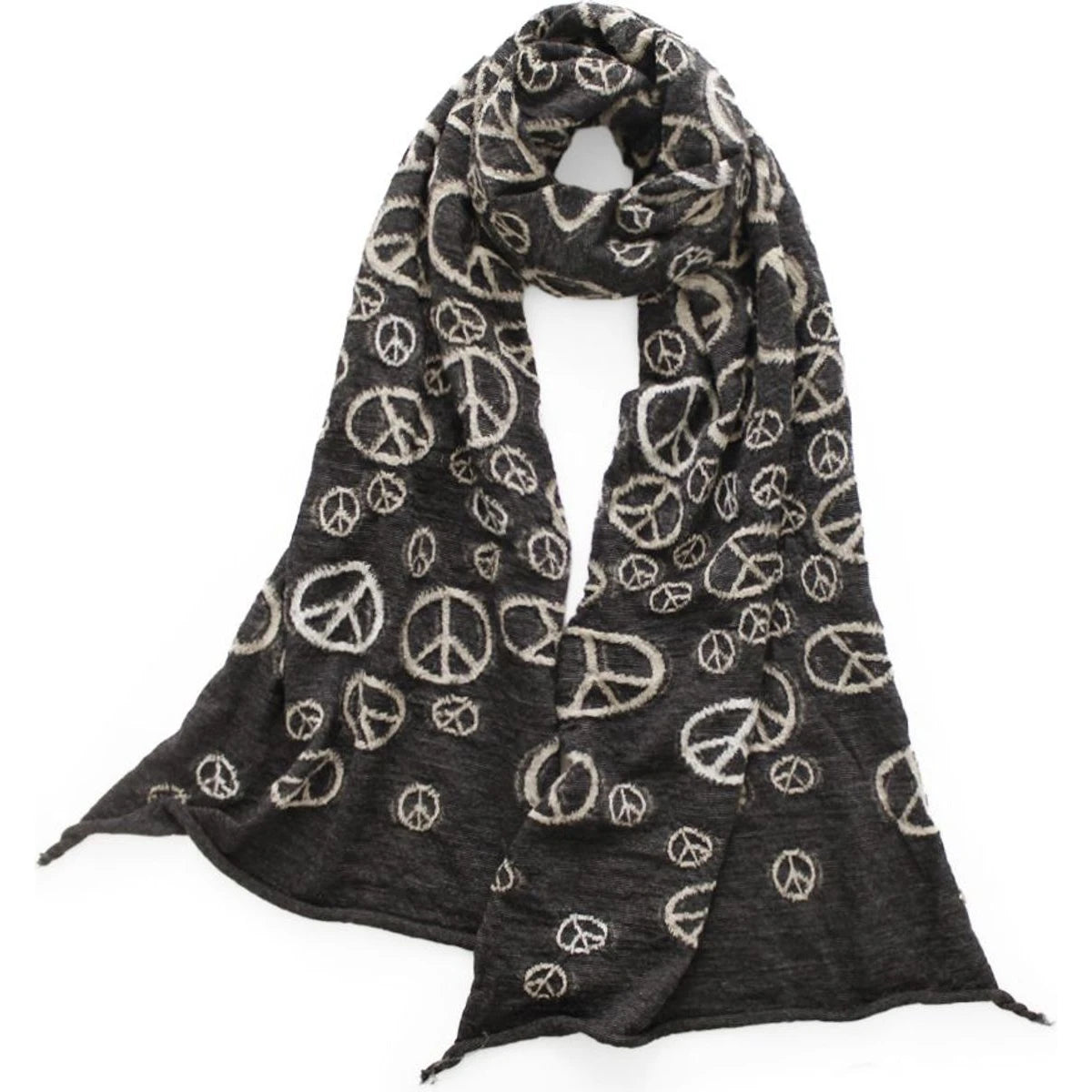 Kapital Felted Wool Peace Sign Happy Scarf