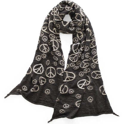 Kapital Felted Wool Peace Sign Happy Scarf