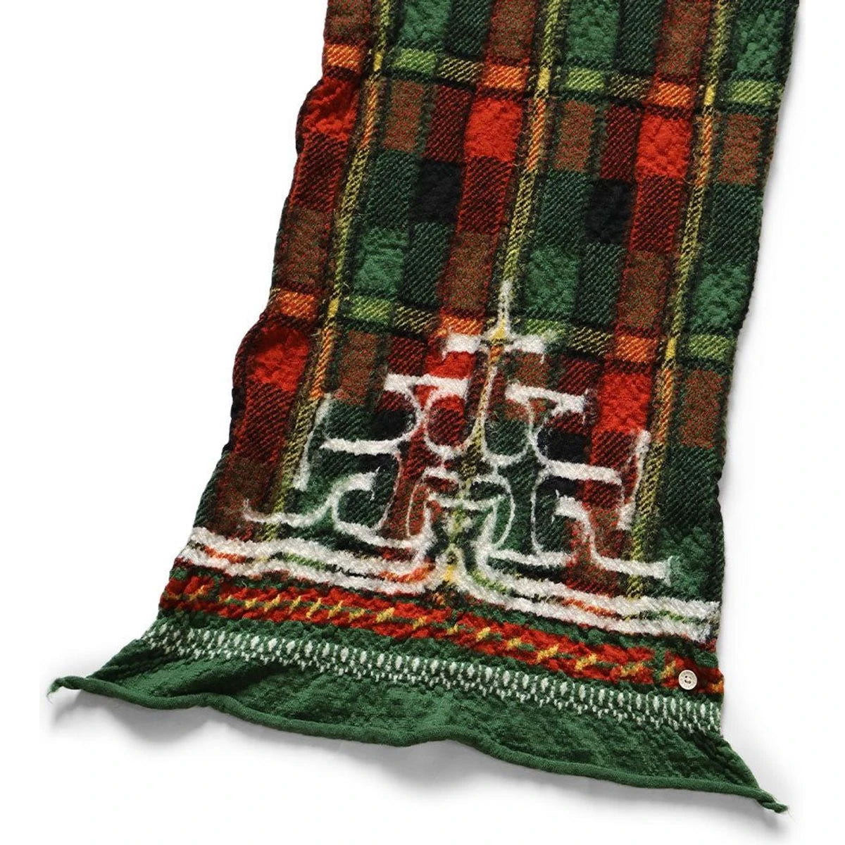 Kapital Felted Wool Tartan Ainu Happy Scarf