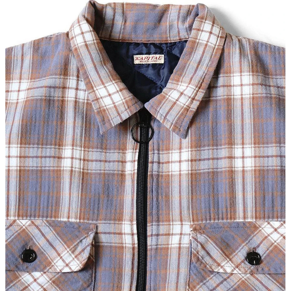 Kapital Flannel Check & Quilted Sleeveless Vest