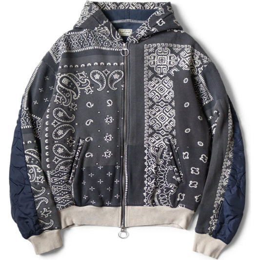 Kapital Fleece Bandana Print Bivouac Hooded Jacket